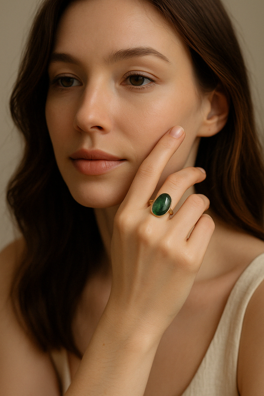 Green Phantom Quartz Ring – Wear the Energy of Growth