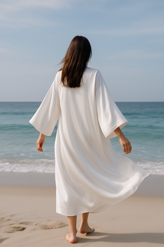 White Silk Meditation Wear – Purity, Stillness & Presence