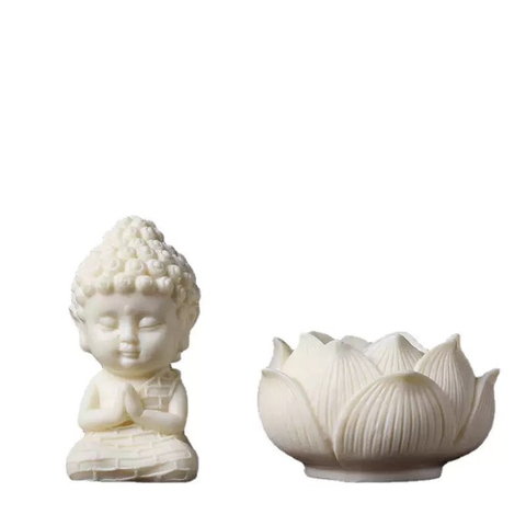 Hand-Carved Ivory Nut Guardian with Lotus Base